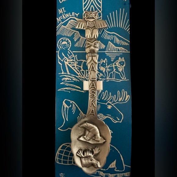 Vintage Pewter Alaska Collector Souvenir Spoon In Box - Picture 3 of 4